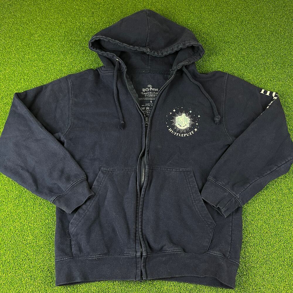 Harry Potter Hufflepuff Forbidden Forest Experience Zip Up Hoodie Sz S